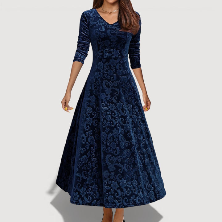 Jillian Elegant Velvet Dress - Elena Harper