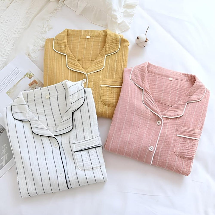Pastel Striped Cotton Nightgown
