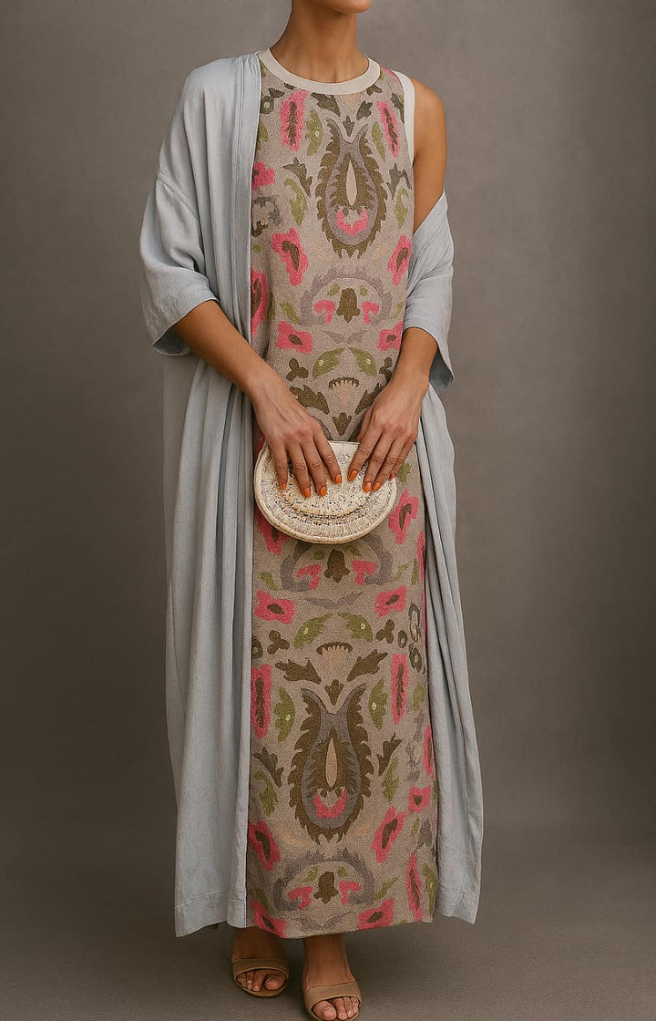 Corvalisse Elegant maxi dress with matching stole - Elena Harper