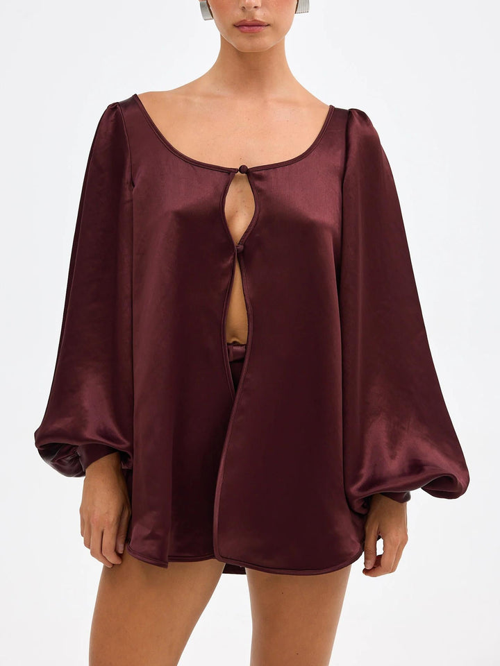 Penelope Blouse Bow Hot Short Set