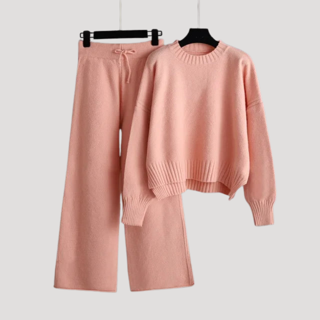 Women's Knit Set: Sweater and Wide-Leg Pants, view 5 - Elena Harper