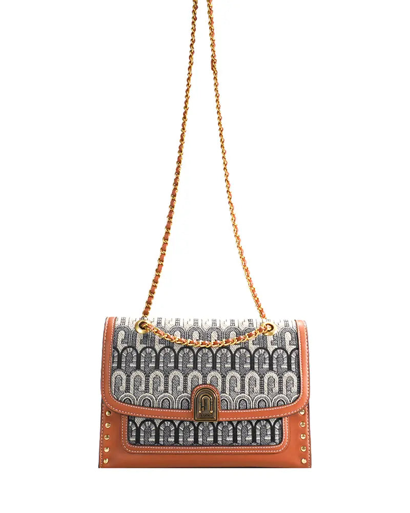 G-Jacquard Fabric Crossbody Shoulder Bag, view 2 - Elena Harper