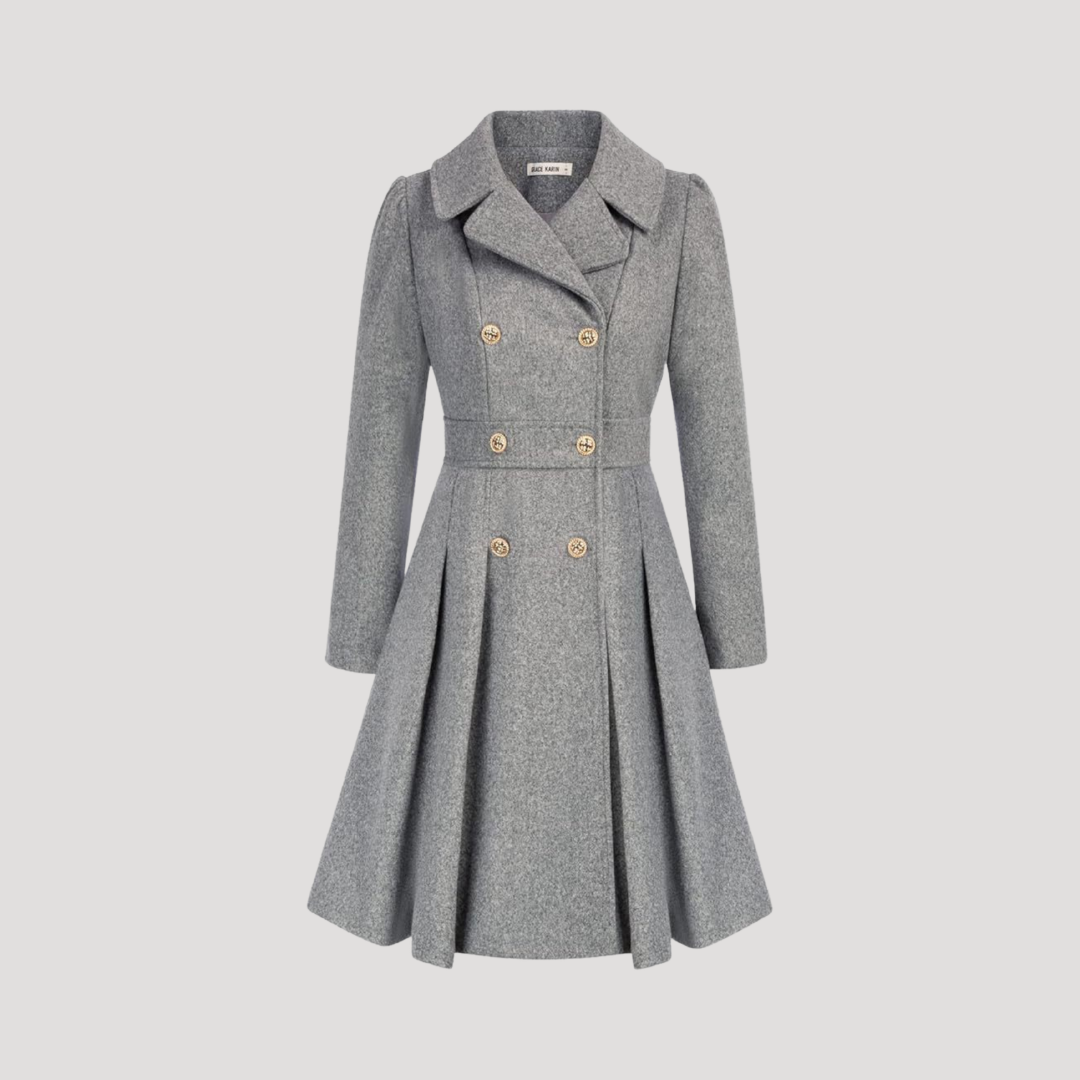 Elegant Double-Breasted Women's Overcoat