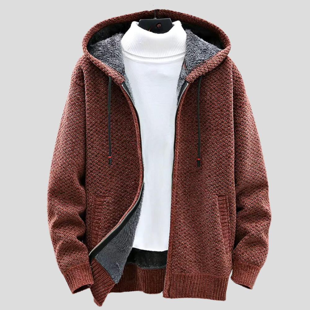 Beckett – Textured Knit Fleece Hoodie