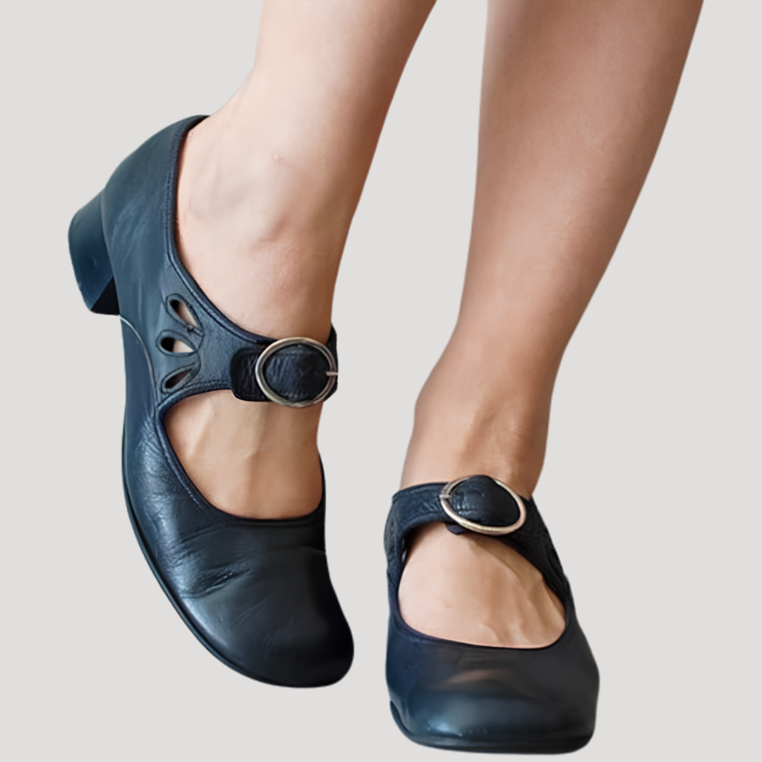 Chic Retro Ballerina with Buckle