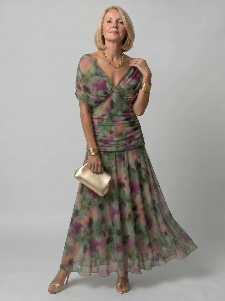 Calen Off Shoulder Flow Midi Dress - Elena Harper