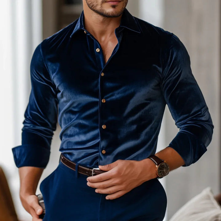 Classic Velvet Shirt for Men - Elena Harper