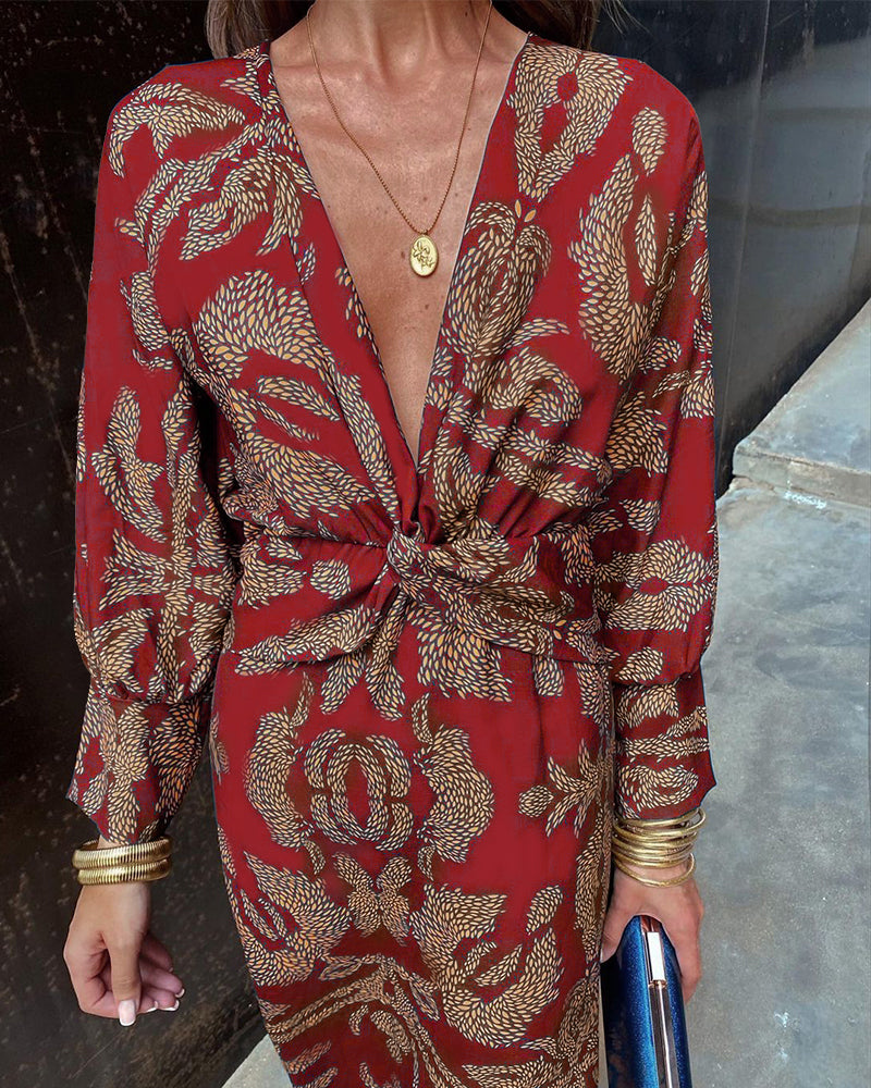 Camille Golden Glance Twist Dress - Elena Harper