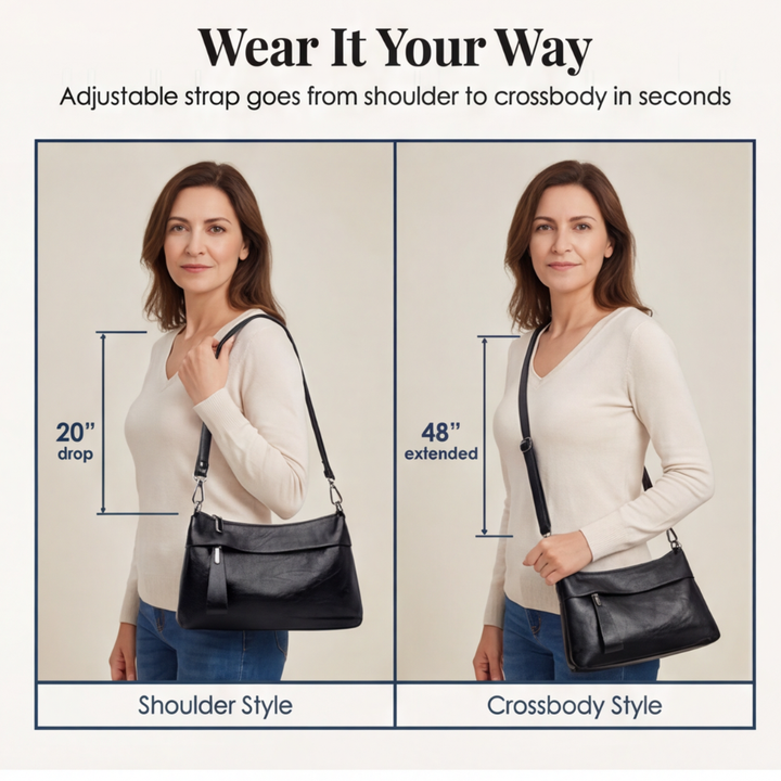Carria Soft Leather Crossbody With 3 Compartments - Elena Harper