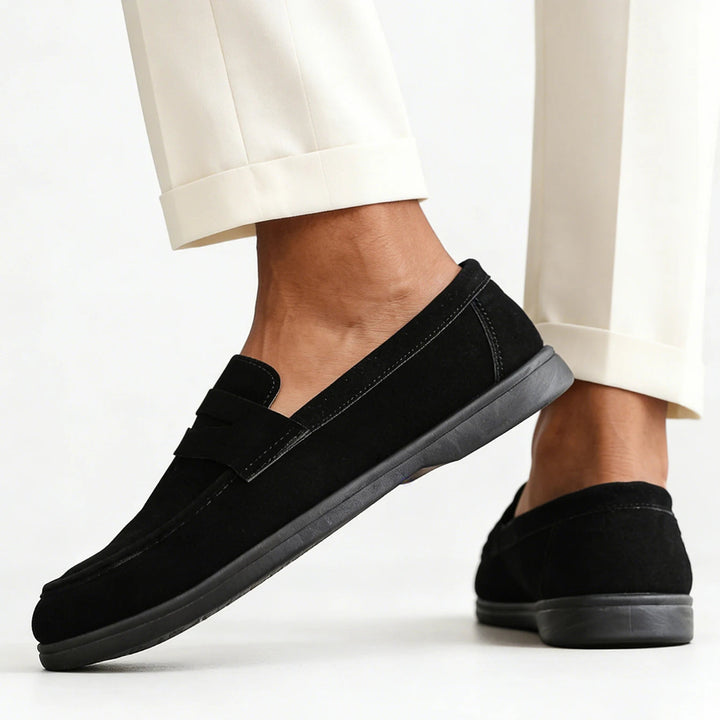 Suede Penny Loafers for Men - Elena Harper