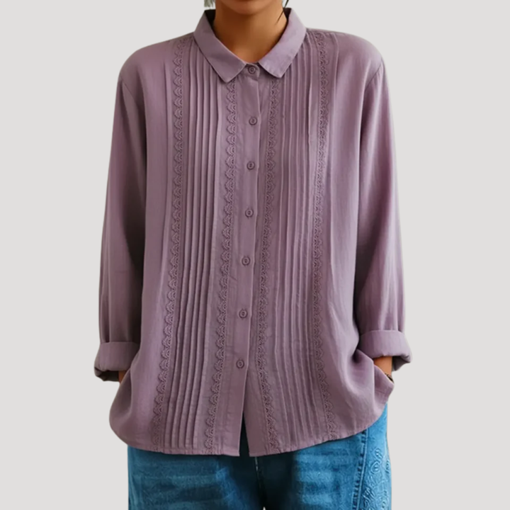 Chic Linen Shirt for Women with Lace