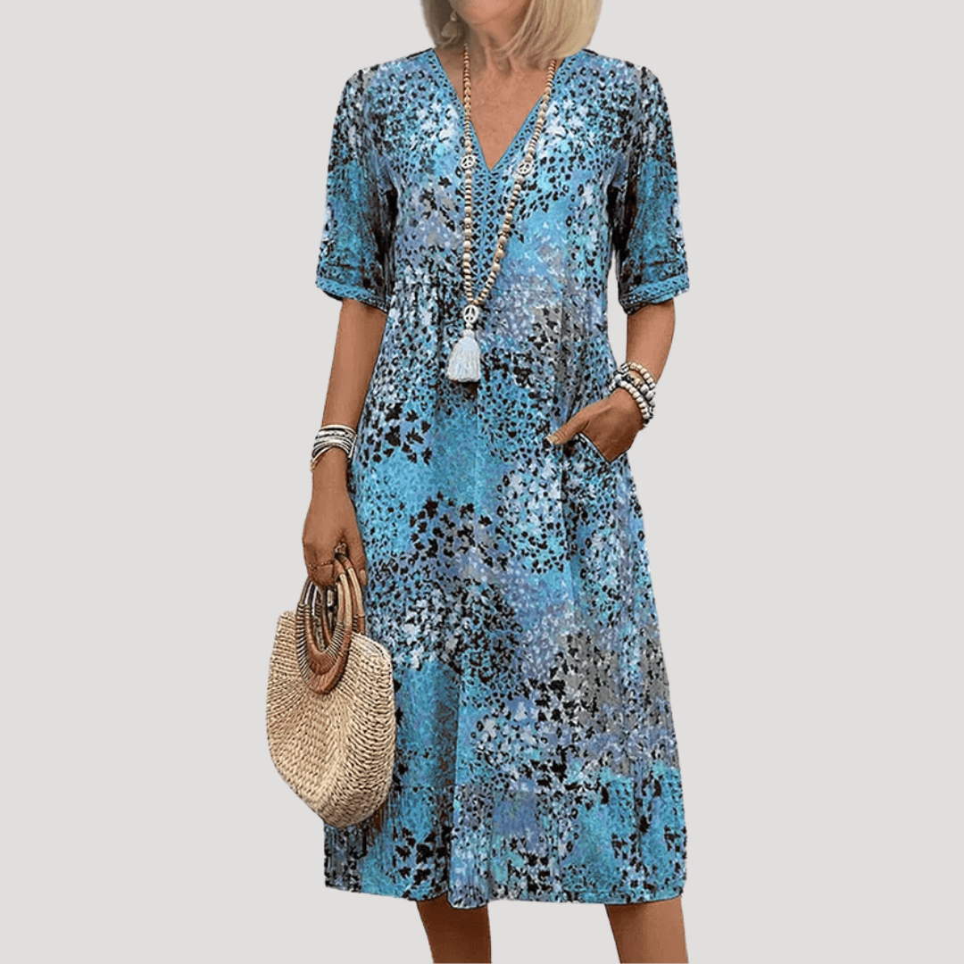Elegant Bohemian Floral Midi Dress