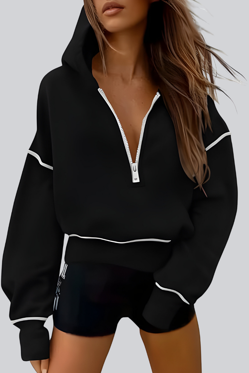 Élise™ | Luxe Half-Zip Hoodie with Relaxed Fit