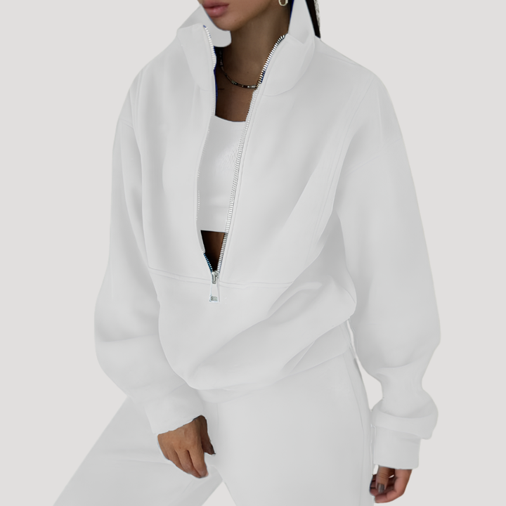 Women's Half-Zip Sweatshirt and Pants Set