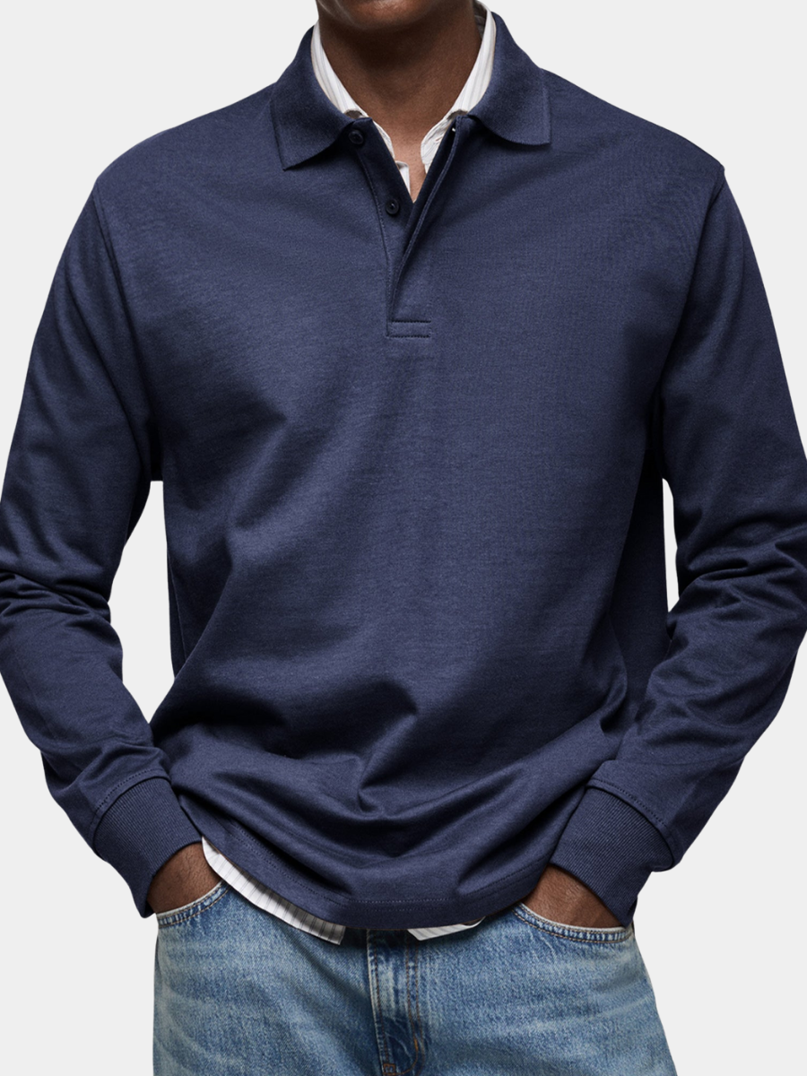 Maxime - Luxe Long Sleeve Polo for Men