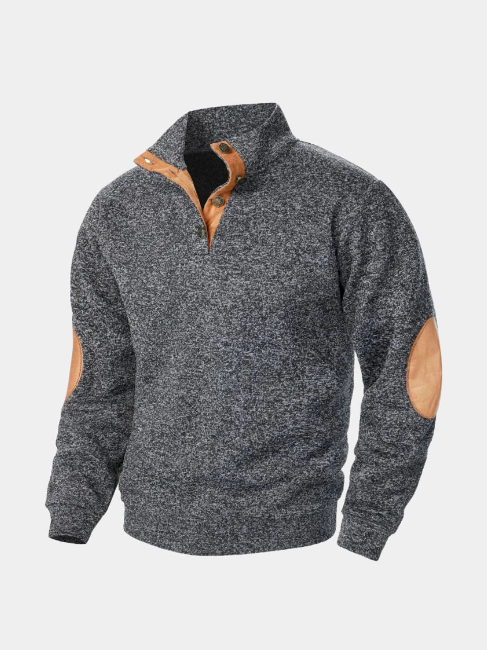 Callum Heritage Pullover with Contrast Elbow Patches for Men - Elena Harper