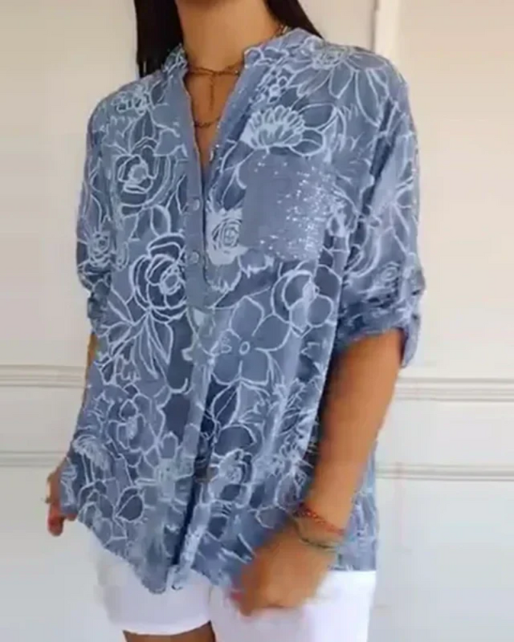 Narrisa Comfortable Blouse with Floral Patterns - Elena Harper