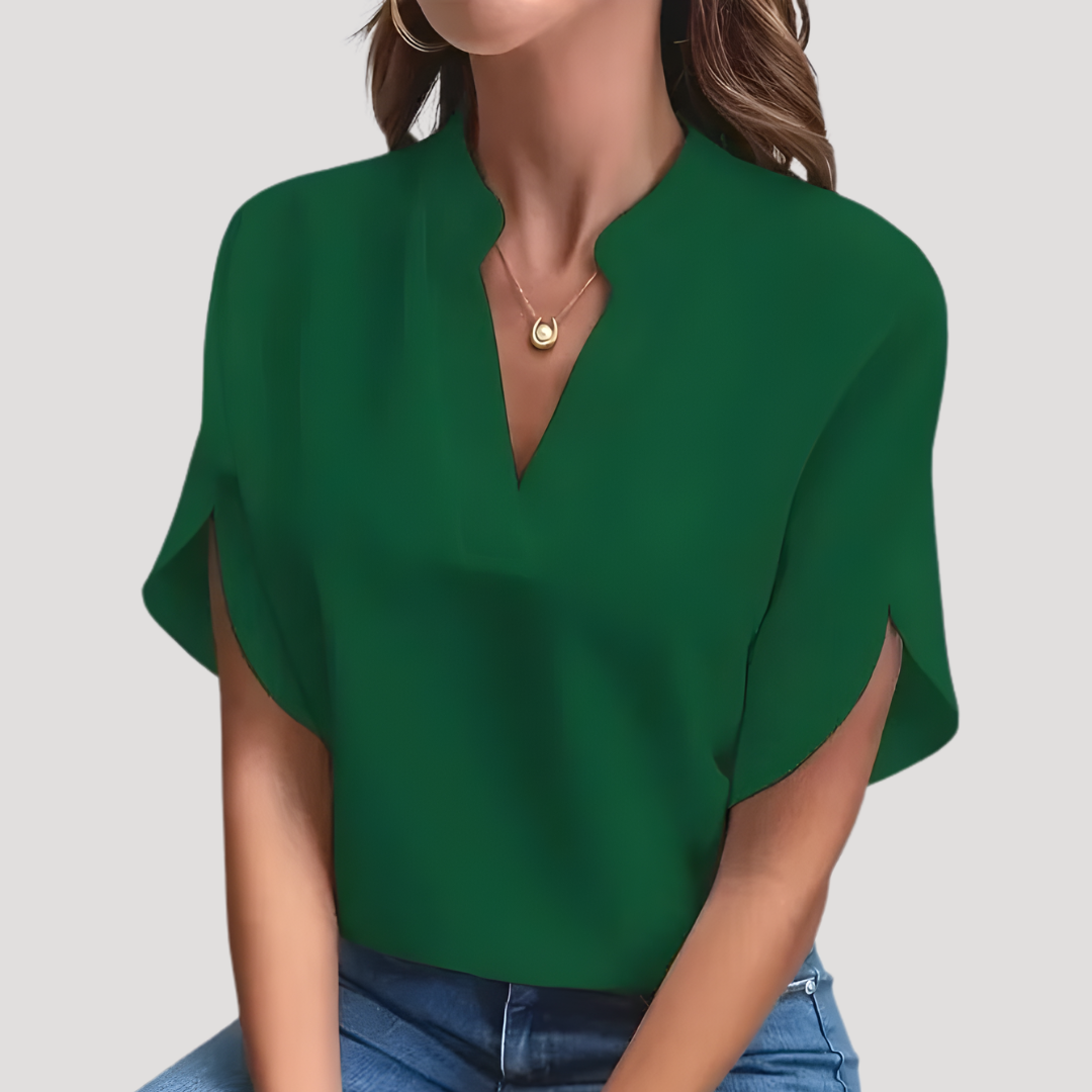 Elegant Women's Fluid V-Neck Top