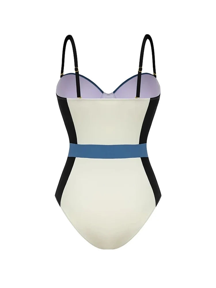 Colorblock Structured One Piece Swimsuit