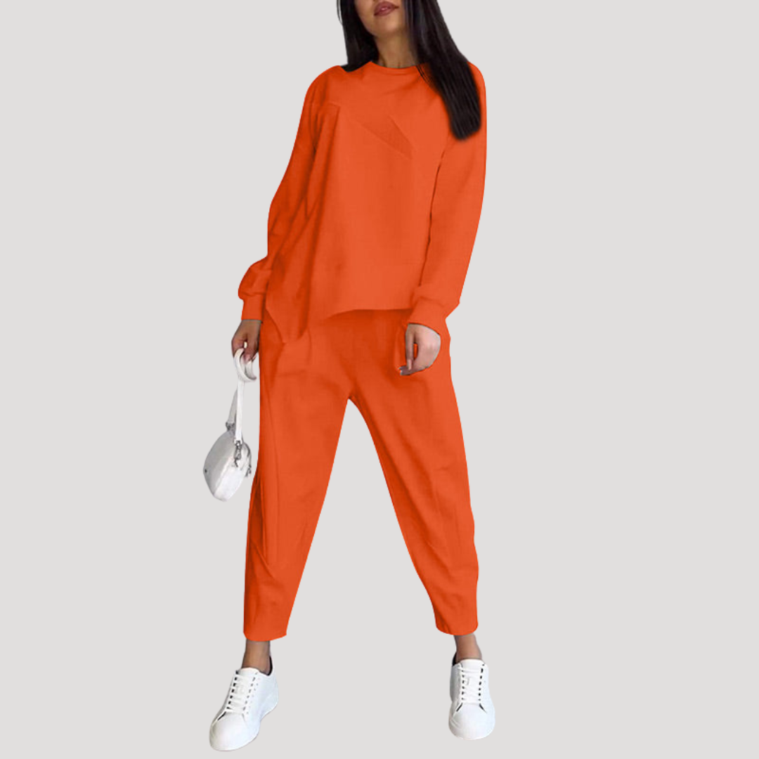 Women's Pantsuit with Asymmetrical Top