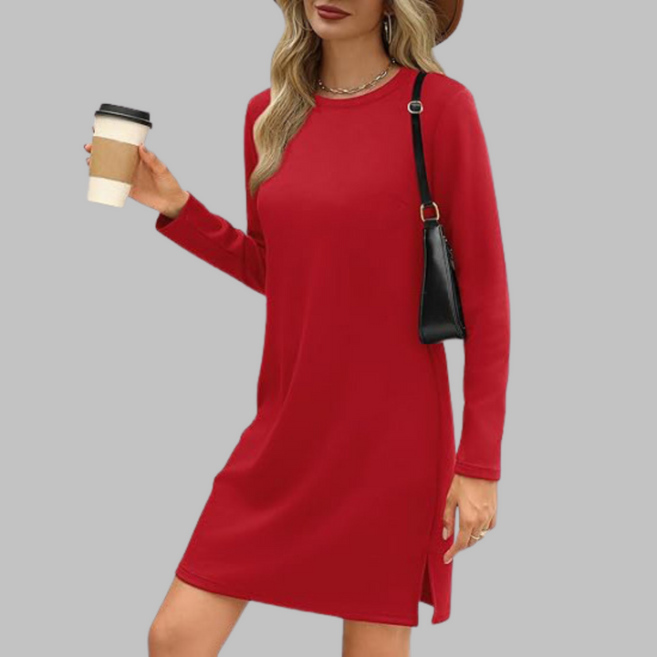 TATLO™ - Casual Long Sleeve Round Neck Mini Dress