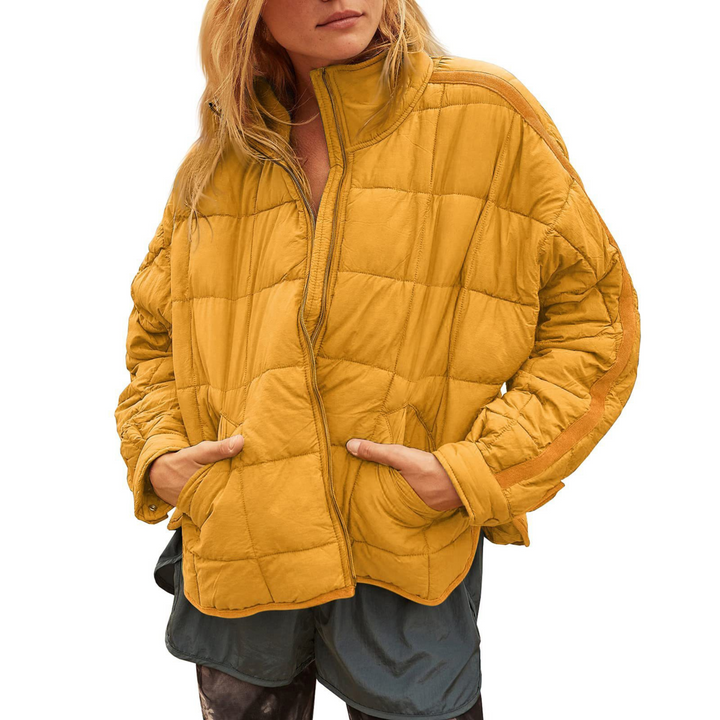 April Lightweight Compact Puffer Jacket with Zip Front for Women - Elena Harper