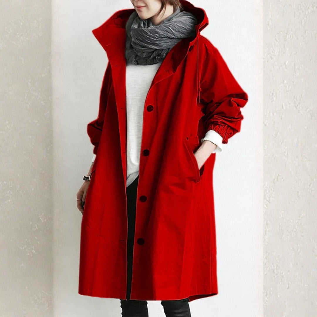 Edith | Women's Long Street Coat with Button Placket