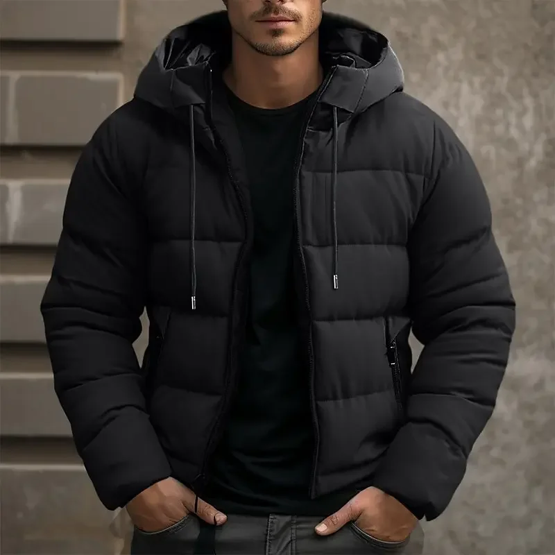 Men's Hooded Quilted Puffer Jacket Warmth & Style for Winter, view 5 - Elena Harper
