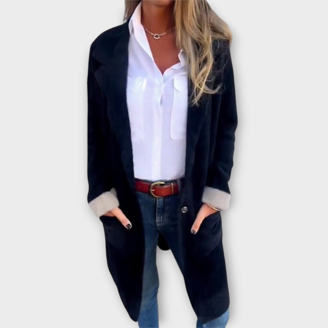 Soft and Cozy Long Coat with Pockets - Elena Harper
