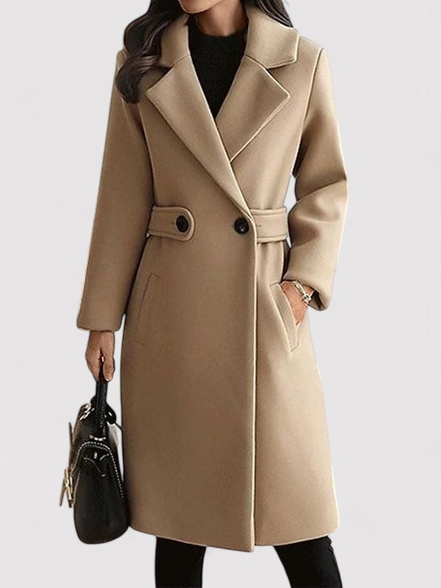 Elegant Winter Coat in Wool with Fine Buckle and Lapels – Perfect for Winter