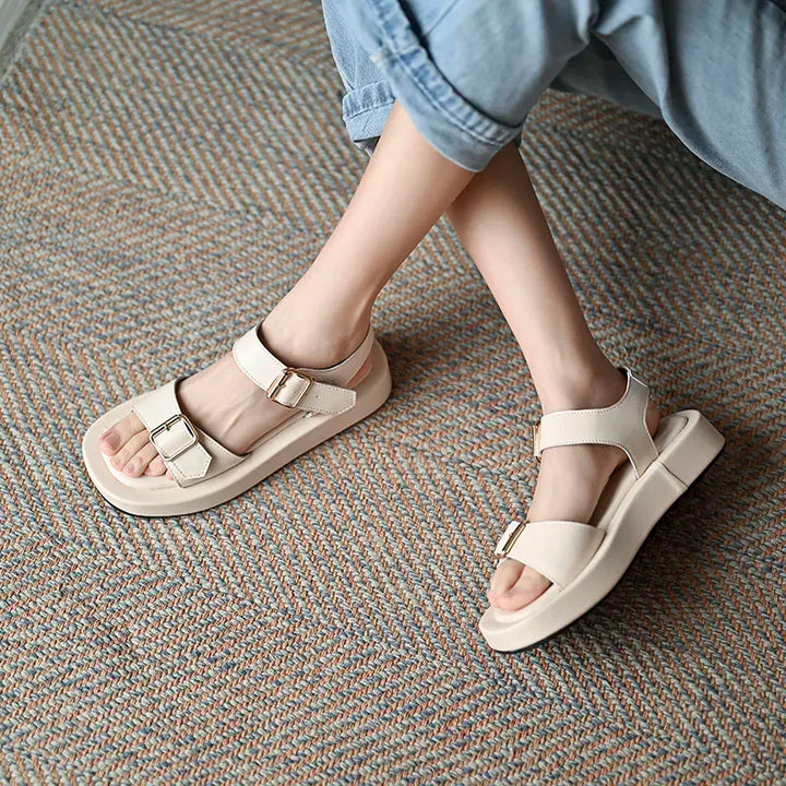 Katy New summer sandals with flat buckles and platforms for women - Elena Harper