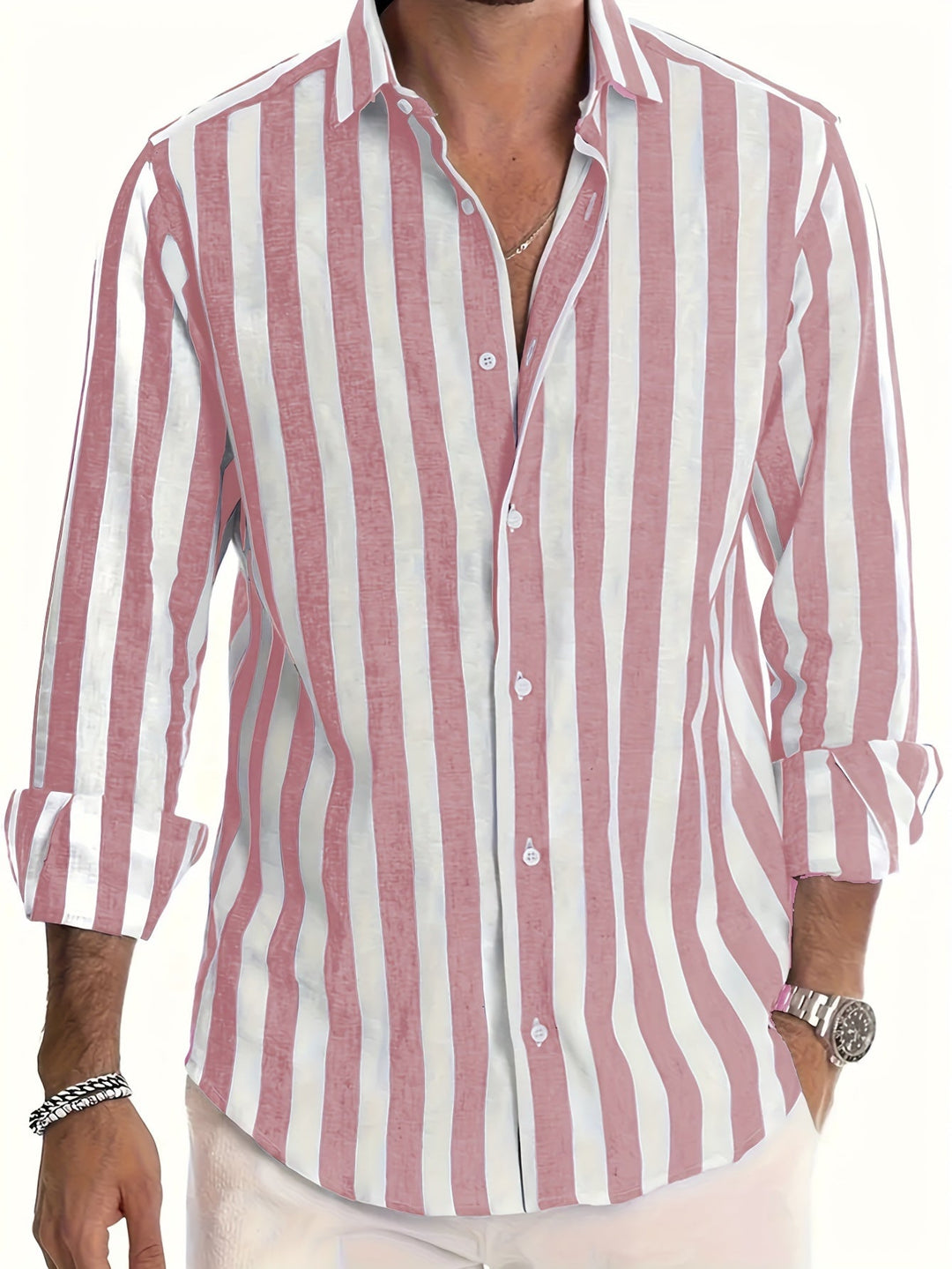 Refined Striped Shirt for Men - Elena Harper