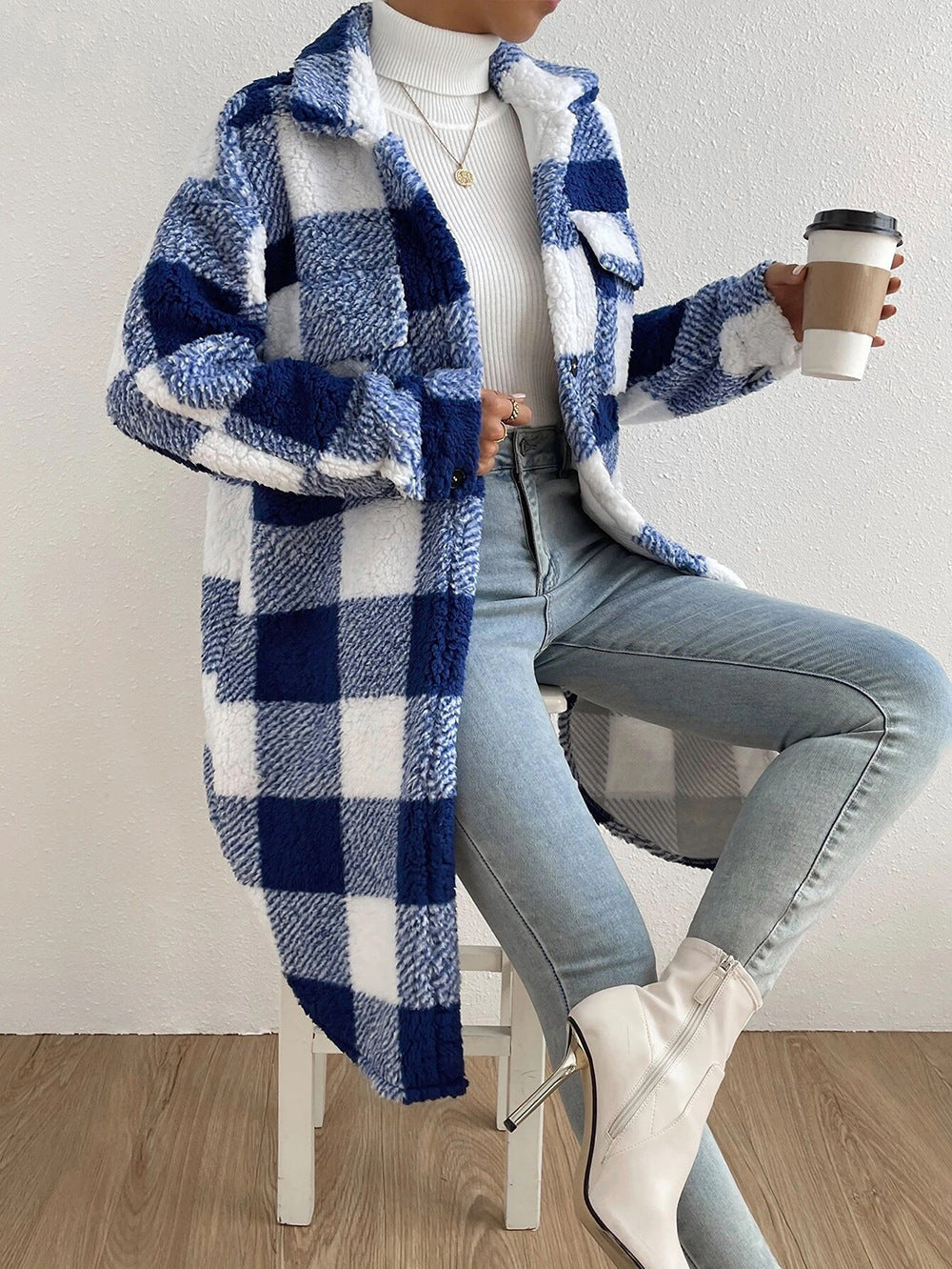 Long Fleece Coat for Women - Agneta