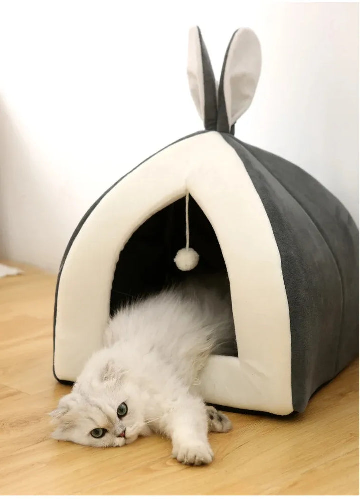 Cuddly & Cozy Cave Cat Bed with Play Ball