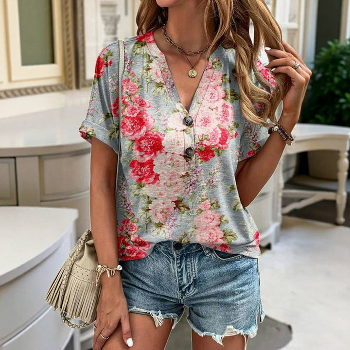 Vintage Floral Print Blouse - Elena Harper