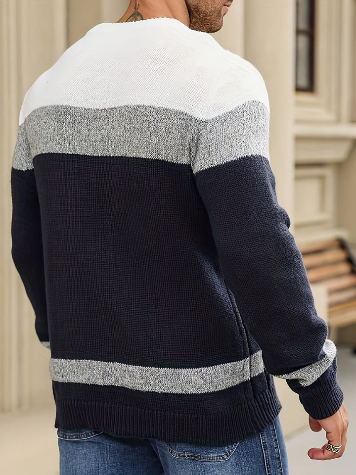 LAURENT MONACO | COLOR BLOCK KNIT PULLOVER FOR MEN