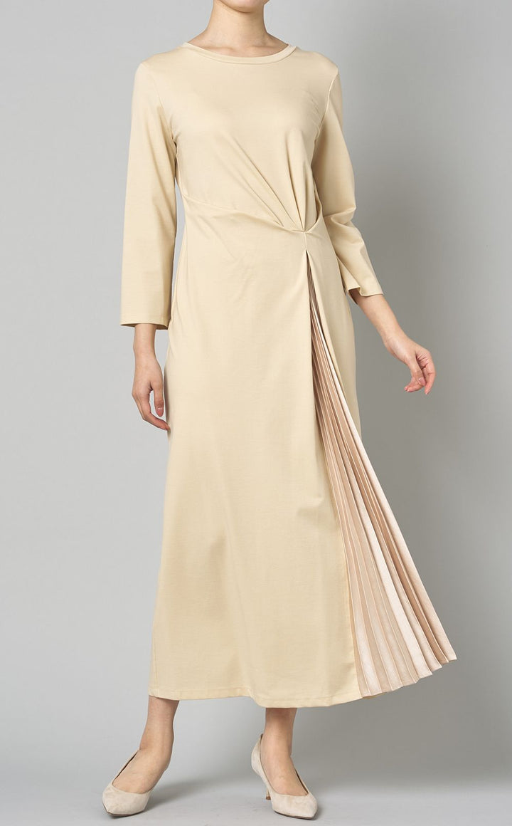 Dress with Side Pleats - Elena Harper