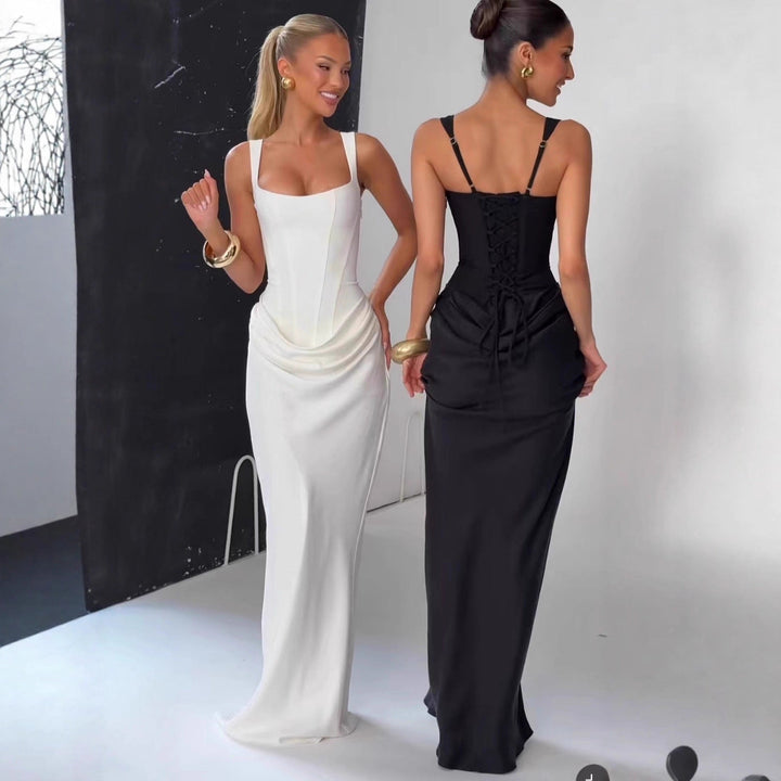 Elegant Strapless Long Slip Dress