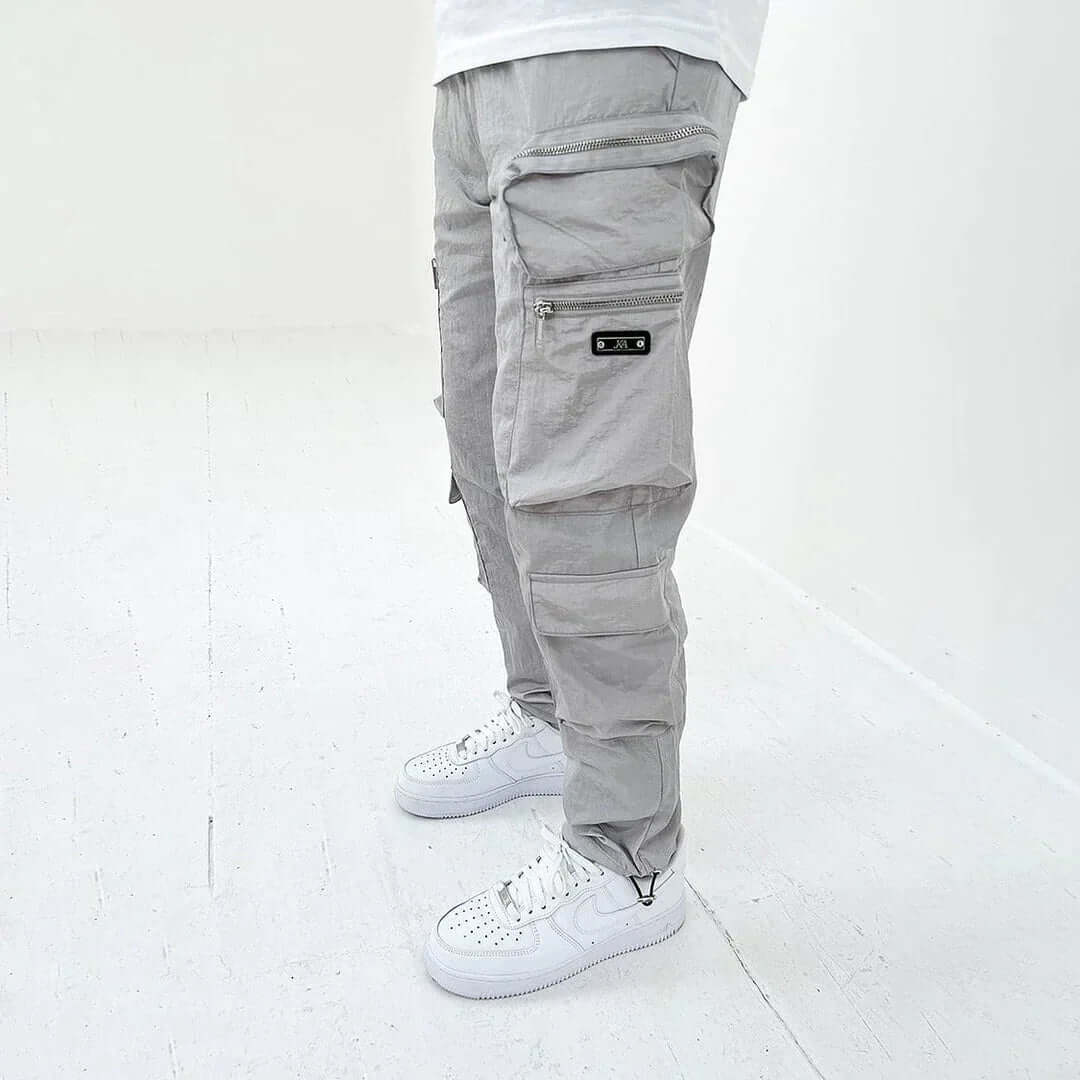 Men's Tapered Cargo Trousers with Multiple Pockets
