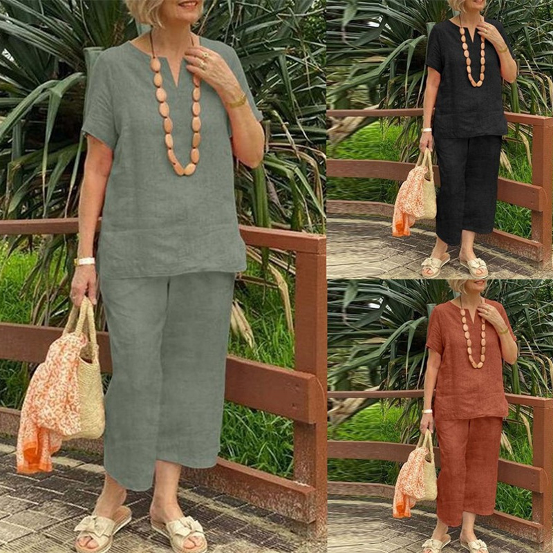 Anacie Lightweight Wearable Outfit with Top and Wide Pants, view 7 - Elena Harper