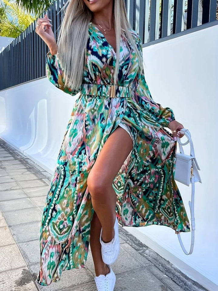 Yenifer - Abstract Dress with Wrap Neckline