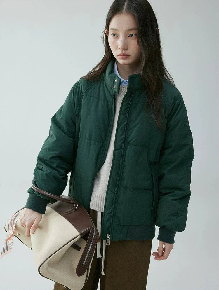 Annora Down Filled Puffer Jacket with High Stand Collar for Women - Elena Harper