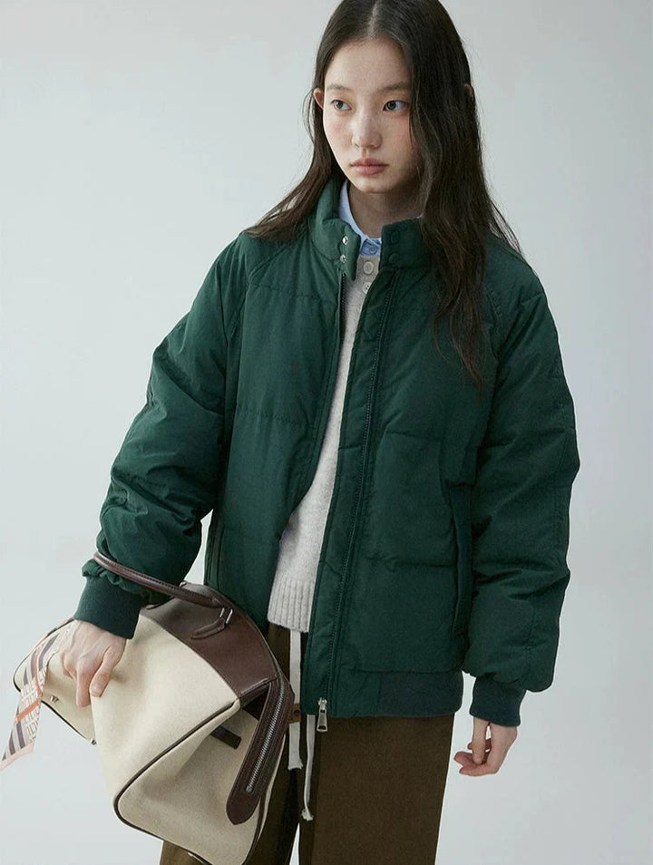 Annora Down Filled Puffer Jacket with High Stand Collar for Women - Elena Harper