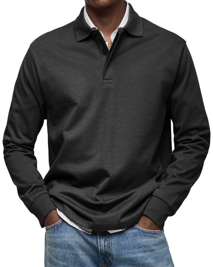 Maxime - Luxe Long Sleeve Polo for Men