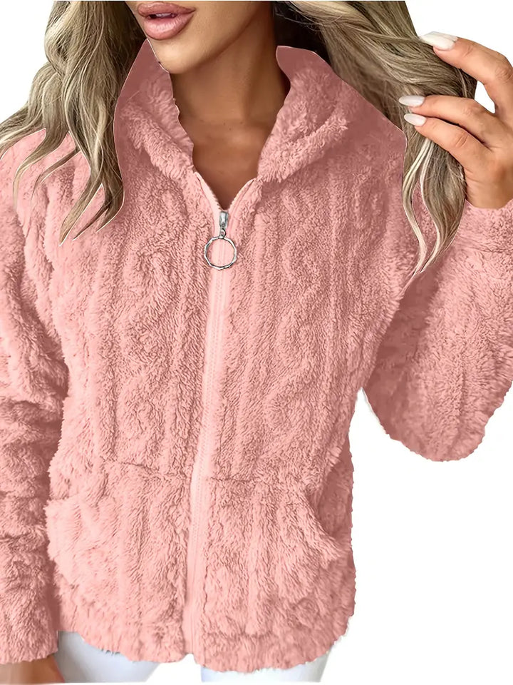 Eleanora Cozy Plush Hoodie, view 6 - Elena Harper