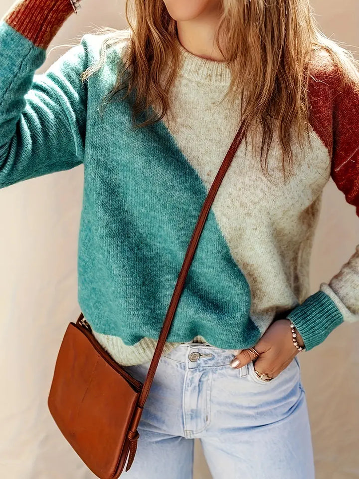 Elinne Color Block Sweater - Elena Harper