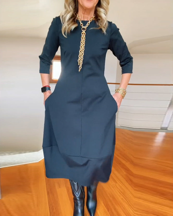 Sophia Elegant Dress With Handmade Details - Elena Harper
