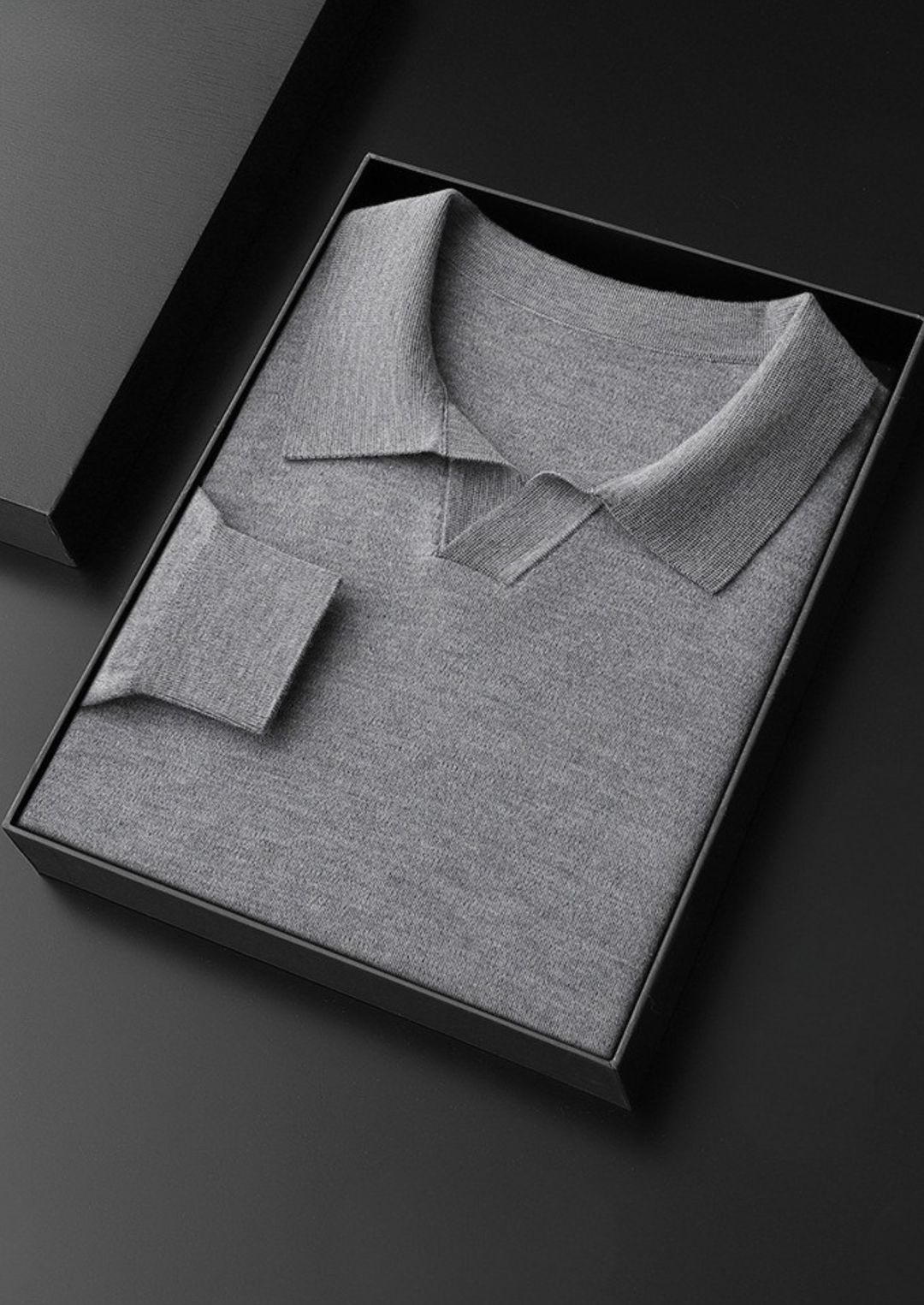 100% CASHMERE BUTTONLESS SWEATER POLO.