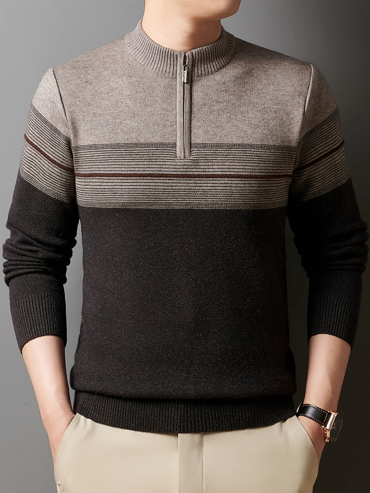 Barrett | Men's Refined Quarter-Zip Sweater with Fine Knit Face