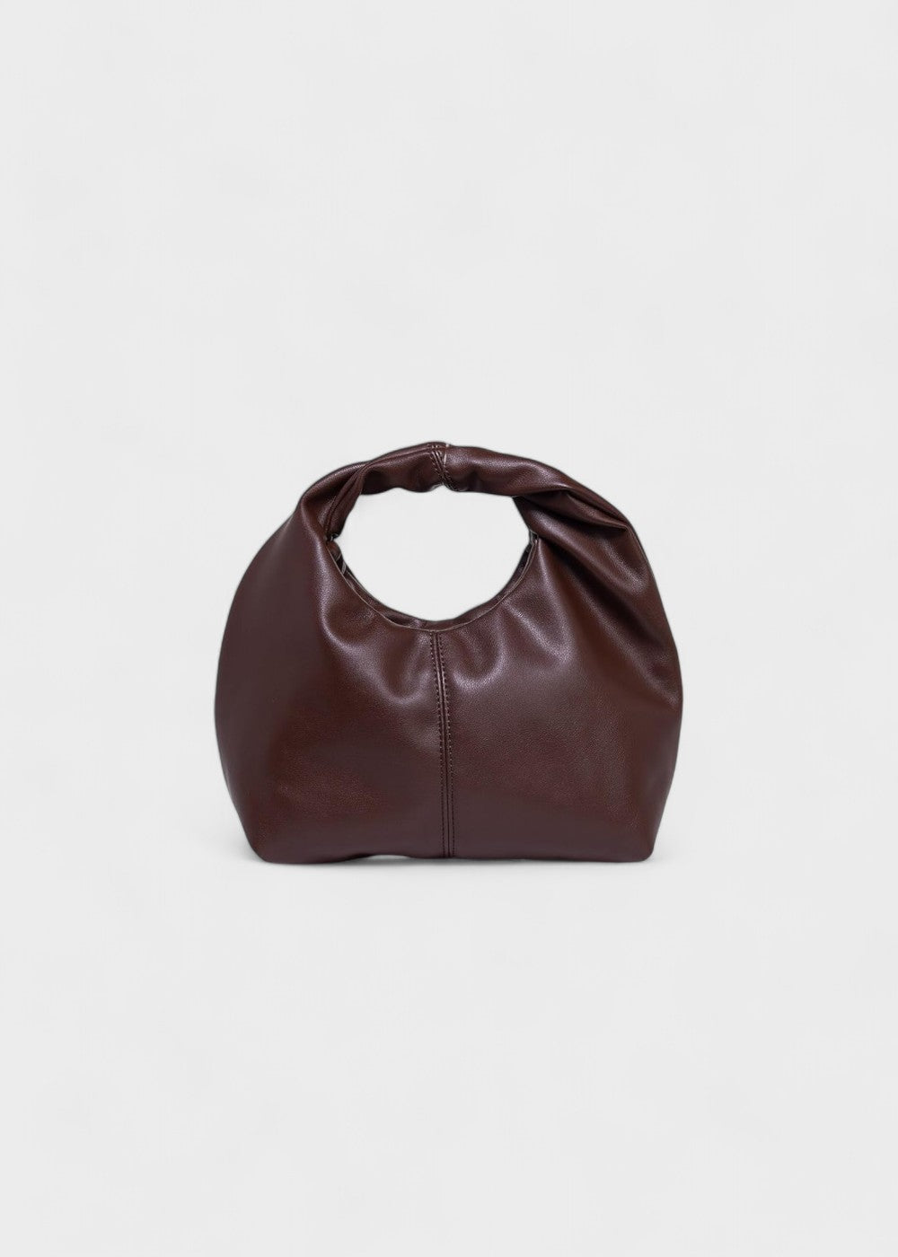 Women's hobo bag with round handle, synthetic leather, modern design - Malva